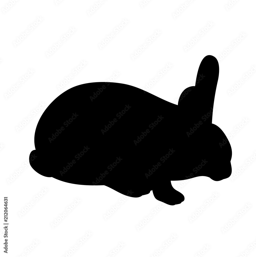 vector, isolated silhouette of a rabbit