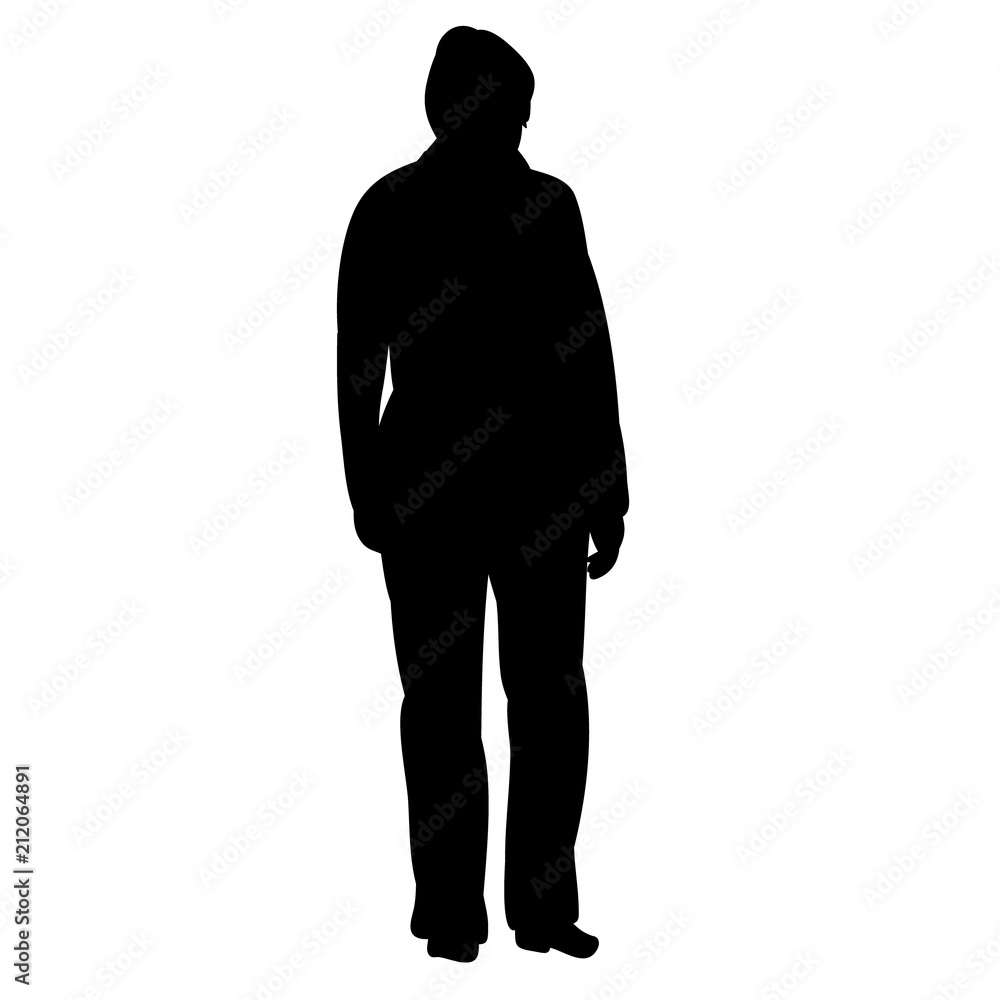 isolated silhouette man standing