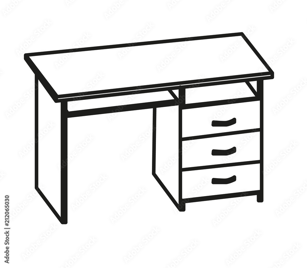 How to draw a Computer table  Computer Desk Drawing  YouTube