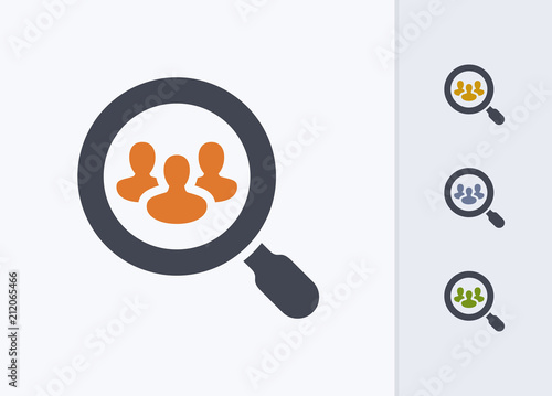 Magnifier & Group - Pastel Imprint Icons . A professional, pixel-aligned icon .