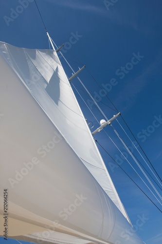 Sailing at sea on a luxury sailing yacht. Mediteranian