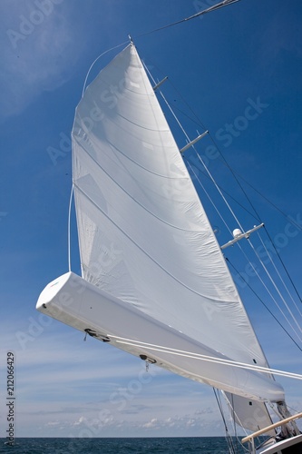 Sailing at sea on a luxury sailing yacht. Mediteranian