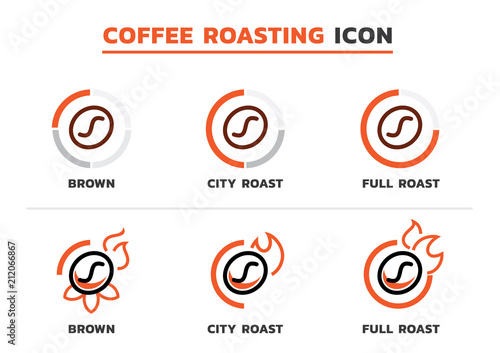 coffee roasting icon with coffee bean