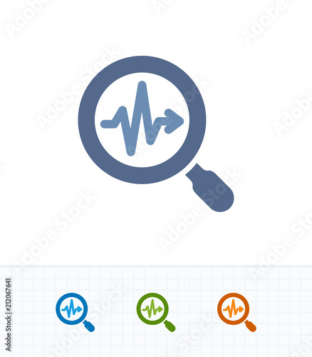 Magnfier & Pulse - Contrast Imprint Icons . A professional, pixel-aligned icon .