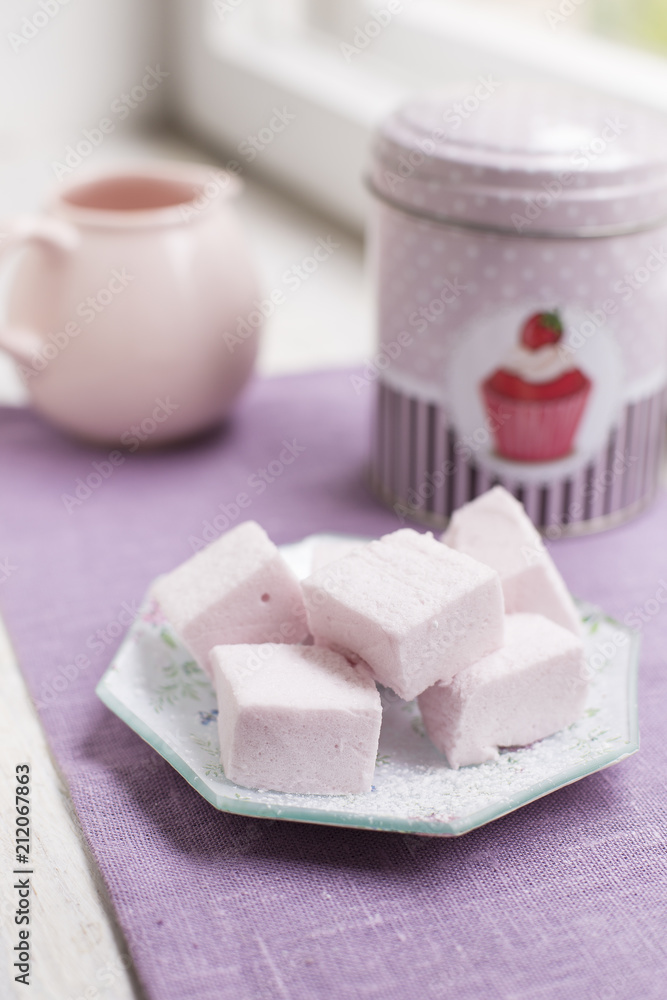 Homemade pink marshmallows Homemade pink marshmallows