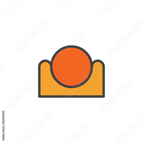 Egyptian Hieroglyph filled outline icon, line vector sign, linear colorful pictogram isolated on white. Symbol, logo illustration. Pixel perfect vector graphics