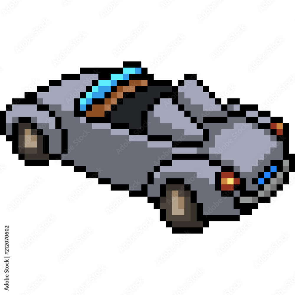 vector pixel art convertible car