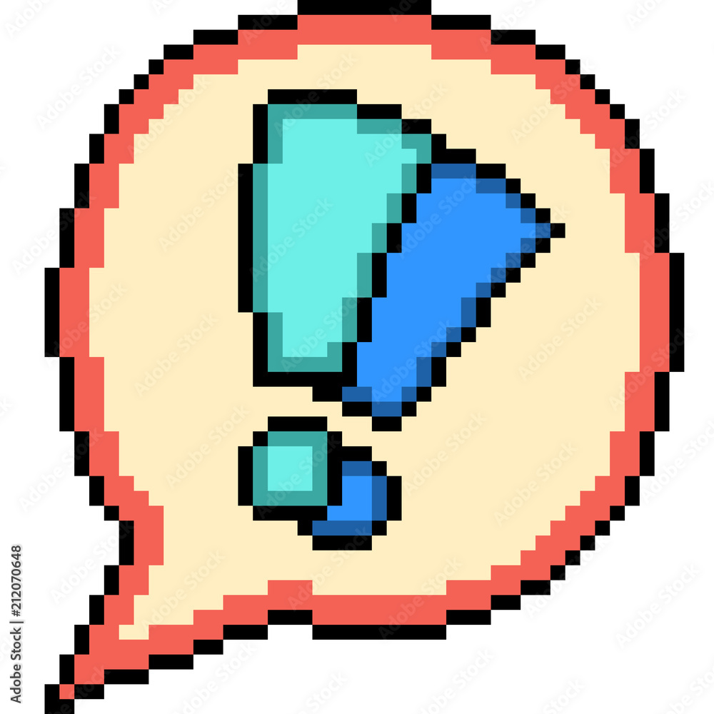 Obraz premium vector pixel art shocked sign