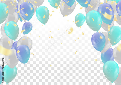 Vector party balloons illustration isolated on white background