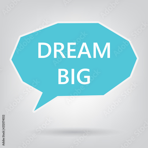 dream big written on speech bubble- vector illustration