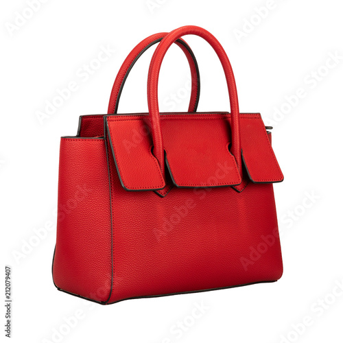 Red female bag isolated on white