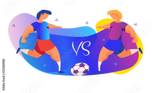 Players during the game. Colorful and modern vector illustration on a white background.