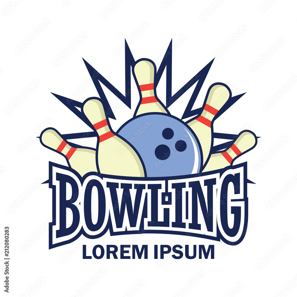 bowling logo with text space for your slogan / tag line, vector ...