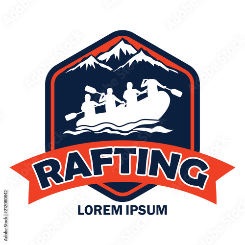 rafting logo with text space for your slogan / tag line, vector illustration
