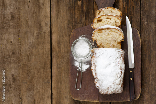 sweet bread with powdered cigars and milk photo