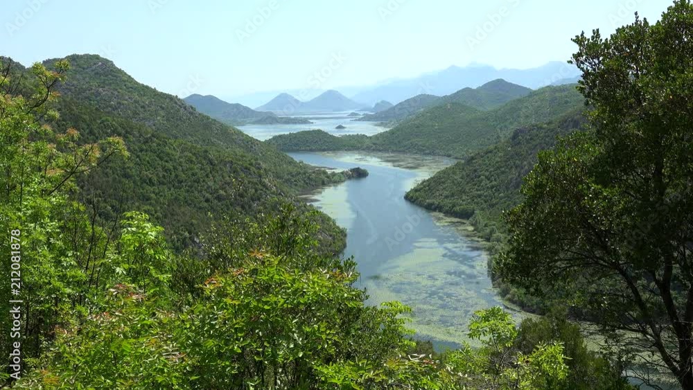Western part of Skadar Lake near Rijeka Crnojevica town. Montenegro. Western part of Skadar Lake near Rijeka Crnojevica town. Montenegro.