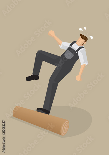 Workers Falling Backwards Vector Illustration