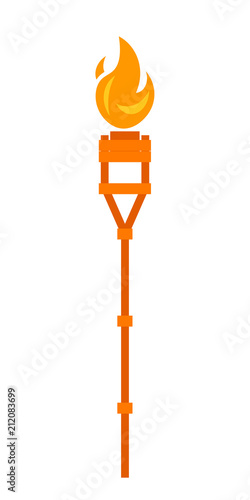 Burning tiki torch icon