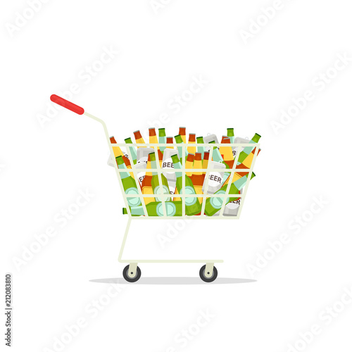 Shopping cart full of beer