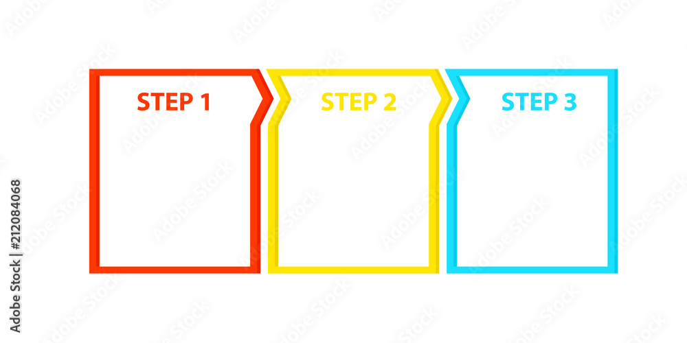 Three 3 easy steps process template