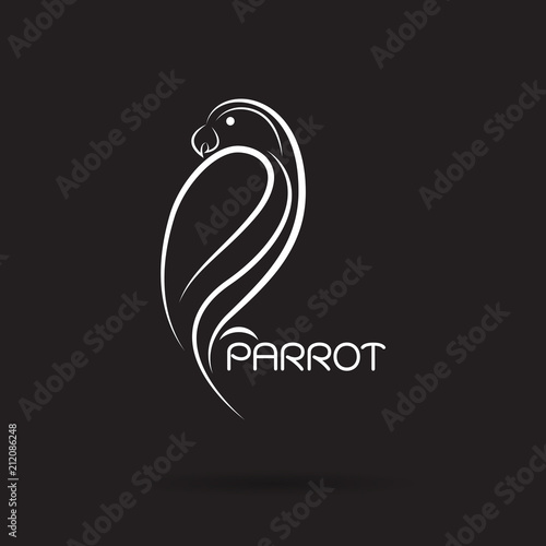 Vector of a parrot design on black background., Bird Icon., Wild Animals. Easy editable layered vector illustration.