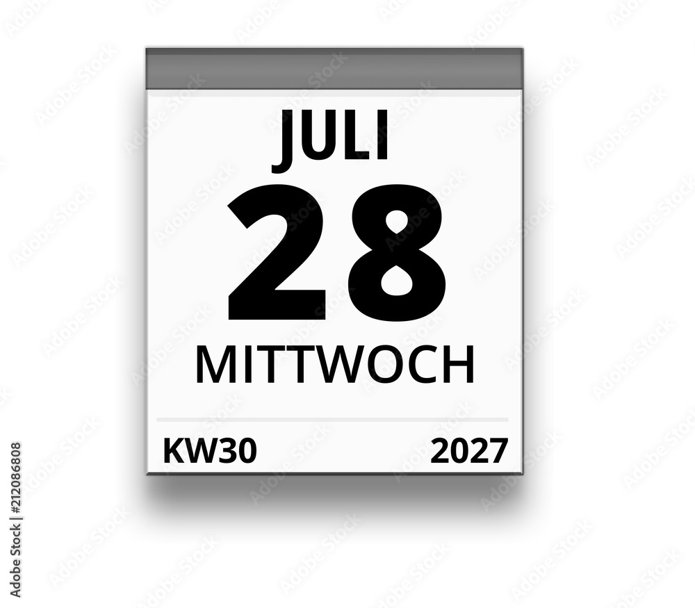 Kalender für Mittwoch, 28. JULI 2027 (Woche 30) Kalender für Mittwoch, 28. JULI 2027 (Woche 30)
