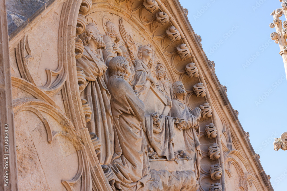Sculptures on the top of the Cathedral of Santa Maria of Palma, also known as La Seu