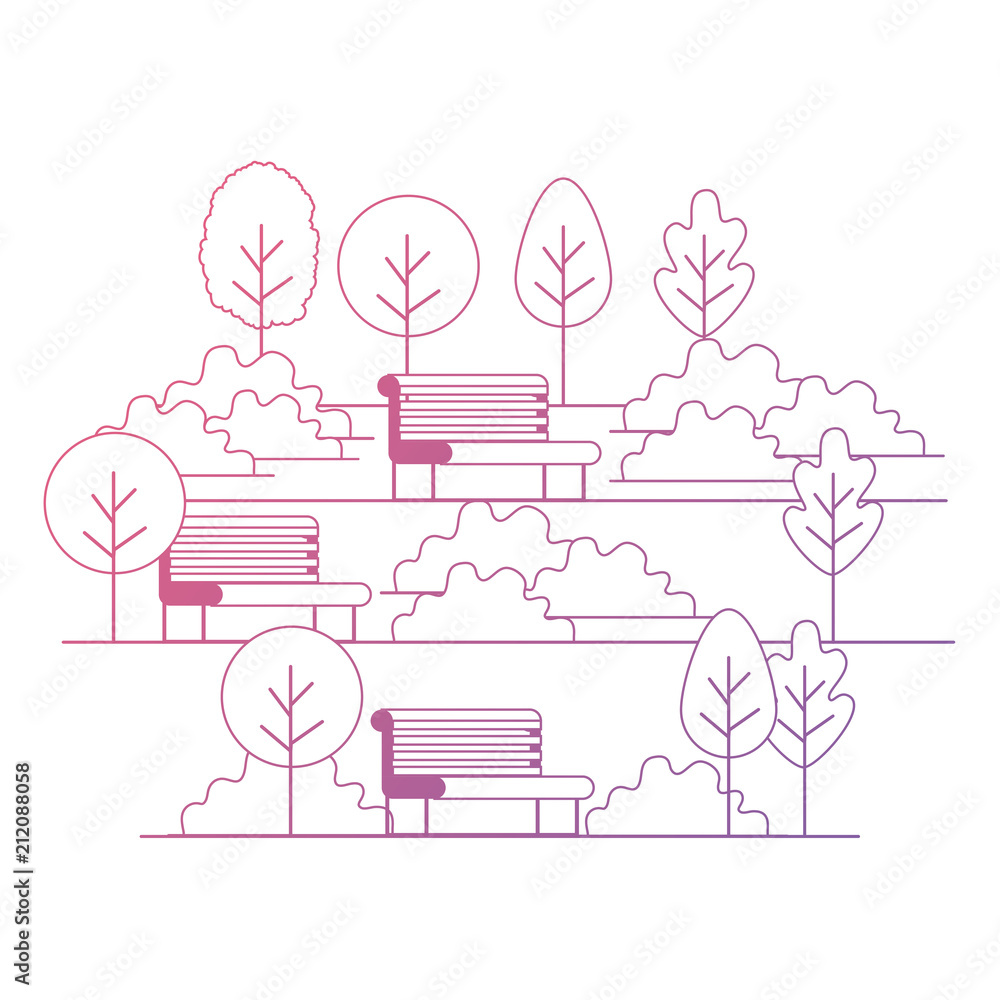park with chairs scene vector illustration design park with chairs scene vector illustration design