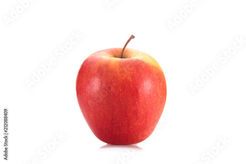 close up view of fresh apple fruit isolated on white