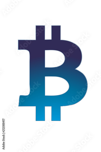 Bitcoin de color azul.