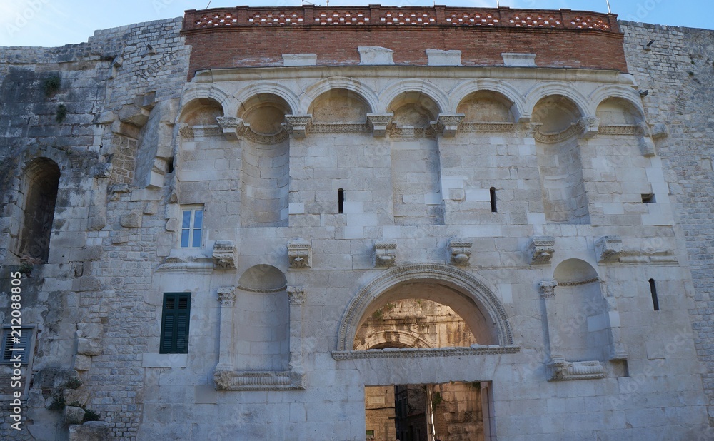 Split, Croatia, Diocletian palace wall