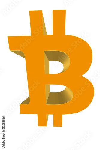 Bitcoin de color amarillo.