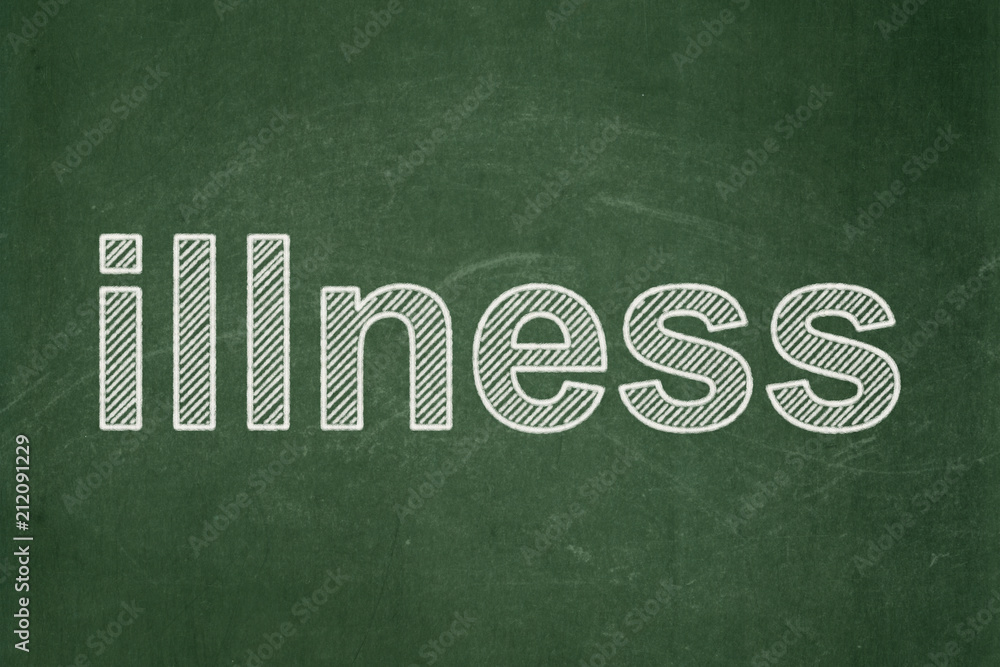 Obraz premium Medicine concept: text Illness on Green chalkboard background