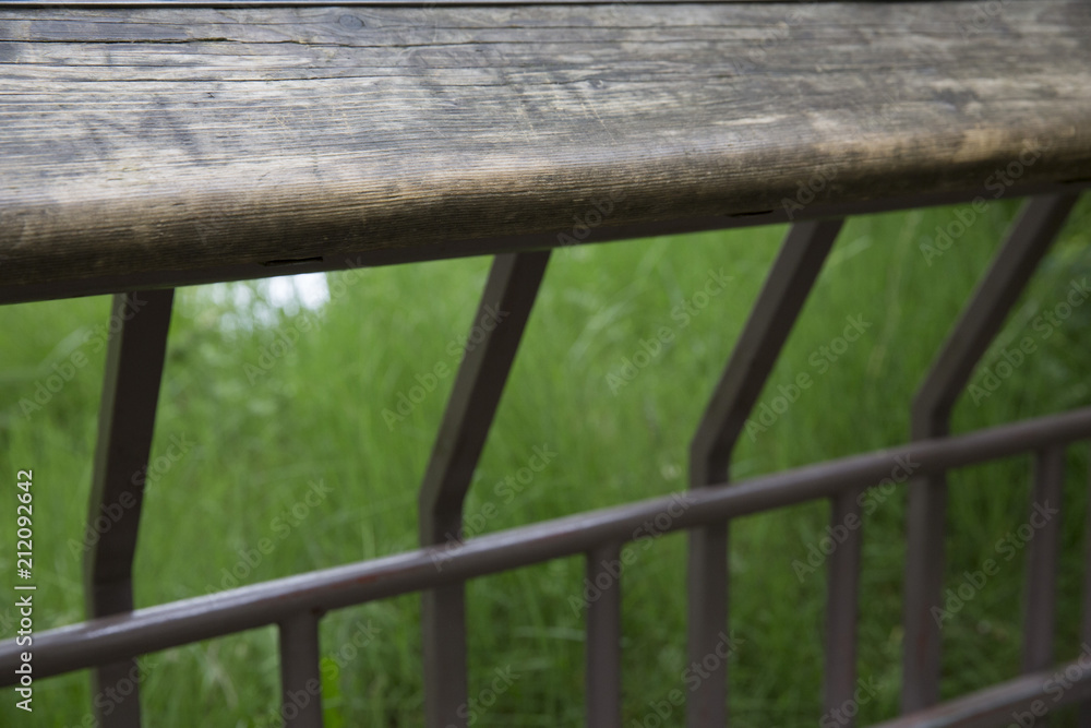 metal fence wth wooden top metal fence wth wooden top