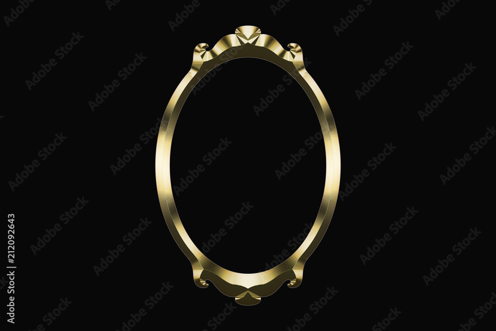Gold mirror frame on a black background Gold mirror frame on a black background