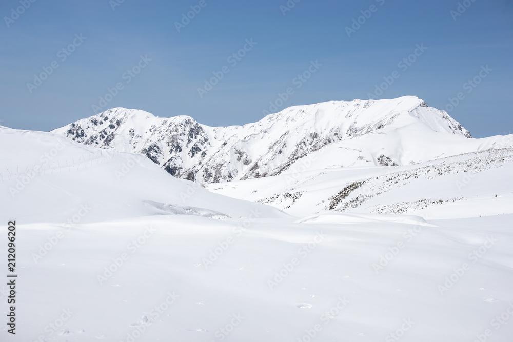 The snow mountains of Tateyama Kurobe alpine.