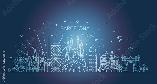 Barcelona skyline, Spain