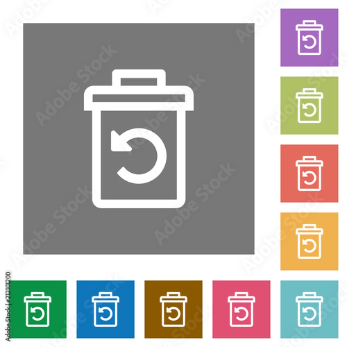 Undelete square flat icons