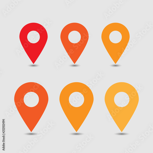 Vector of map pointer icon. GPS location symbol. Flat design style.