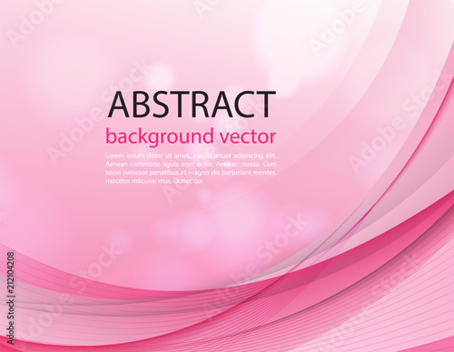 Abstract light vector pink waves background.Vector illustration