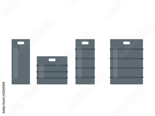 Beer keg flat icon set