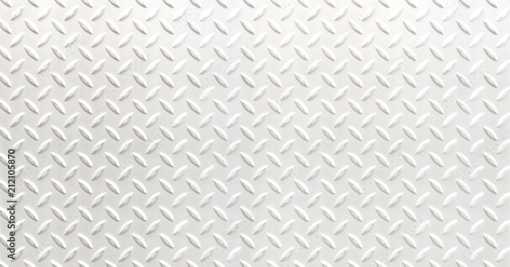 Fototapeta White silver industrial wall diamond steel pattern background