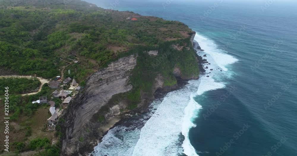Aerial drone view of beautiful Uluwatu clffs in Bali, Indonesia Aerial drone view of beautiful Uluwatu clffs in Bali, Indonesia
