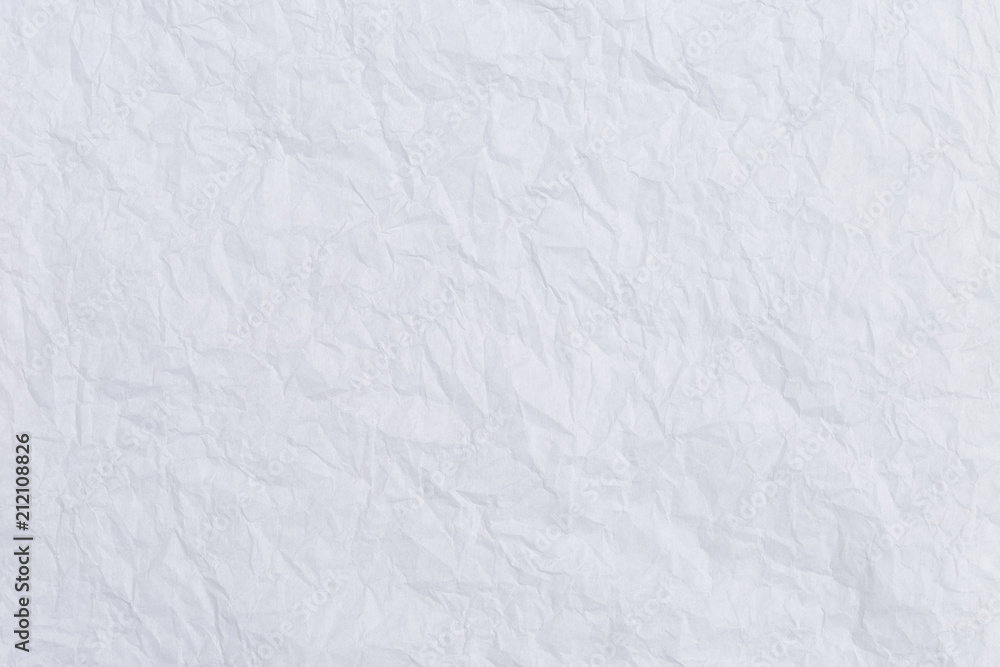 Blank white crumpled paper texture background, wrinkle paper background