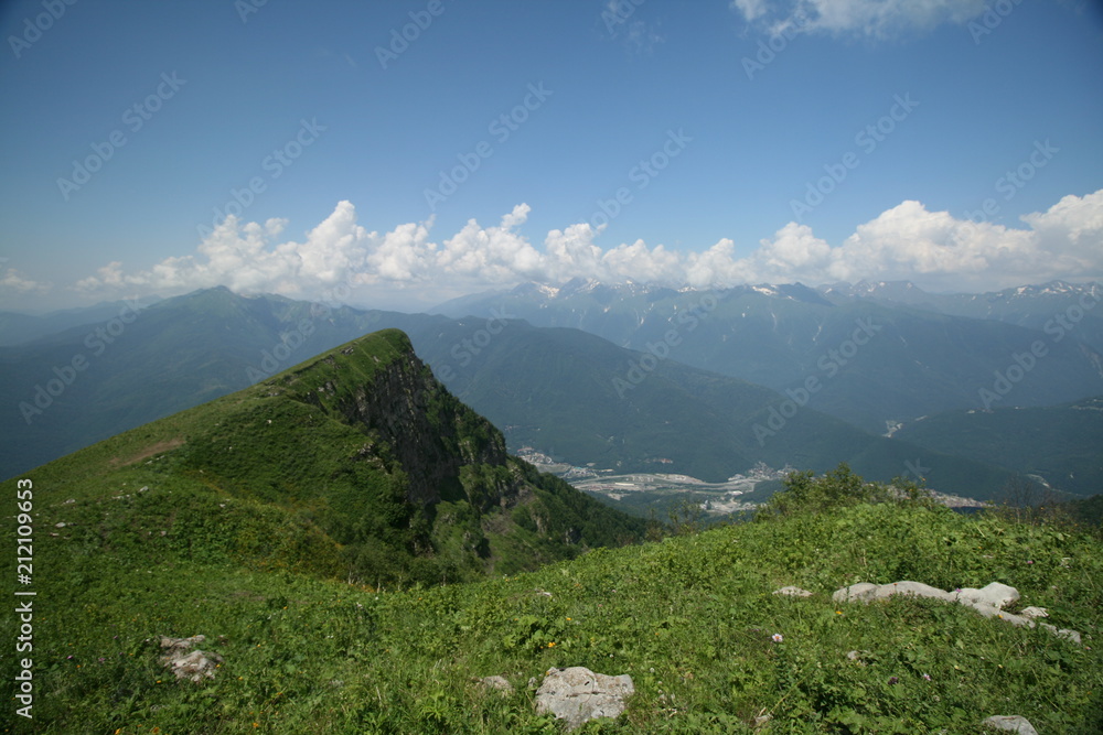 View of Caucasus mountains. Sochi, Krasnaya Polyana View of Caucasus mountains. Sochi, Krasnaya Polyana