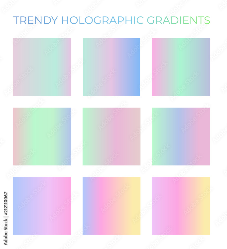 Trendy holographic gradients set