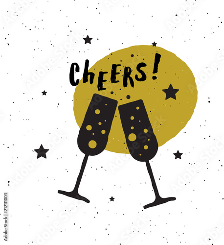 Cheers. Lettering poster.