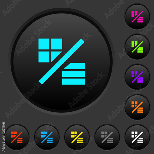 View mode dark push buttons with color icons