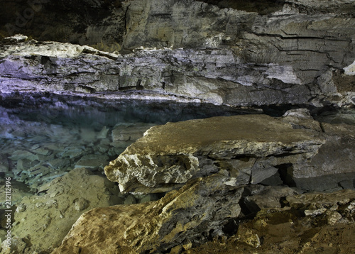 Underground lake in Kungur Ice Cave. Perm Krai. Russia