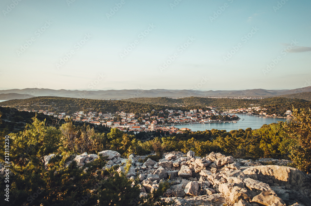 Croatia panoramatic view of the city and sea